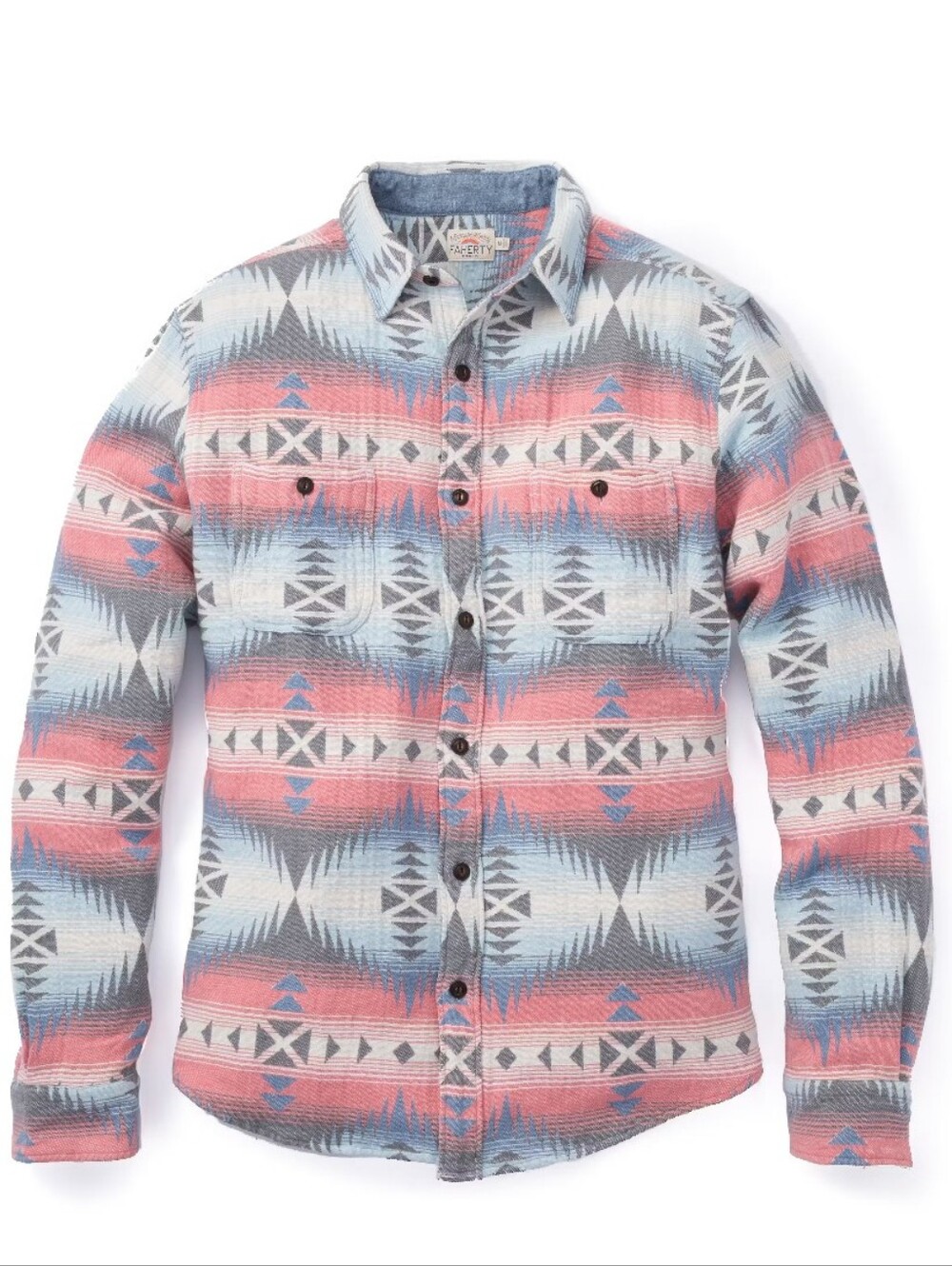 Faherty Brand Season Workshirt Southwest-inspired pattern Size M